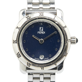 Fendi 860L Quartz Watch With Black Dial And Stainless Steel