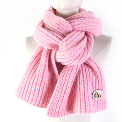 Gucci 773426 Patched Wool Knit Scarf With Cashmere Blend