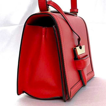 Loewe Shoulder Bag Barcelona Red F-19948 Flap Leather