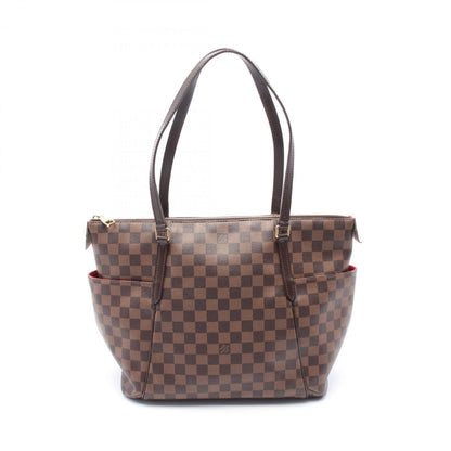 Louis Vuitton Totally Mm Damier Ebene Tote Bag Coated Canvas Leather