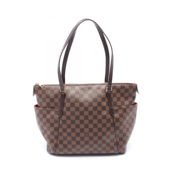 Louis Vuitton Totally Mm Damier Ebene Tote Bag Coated Canvas Leather