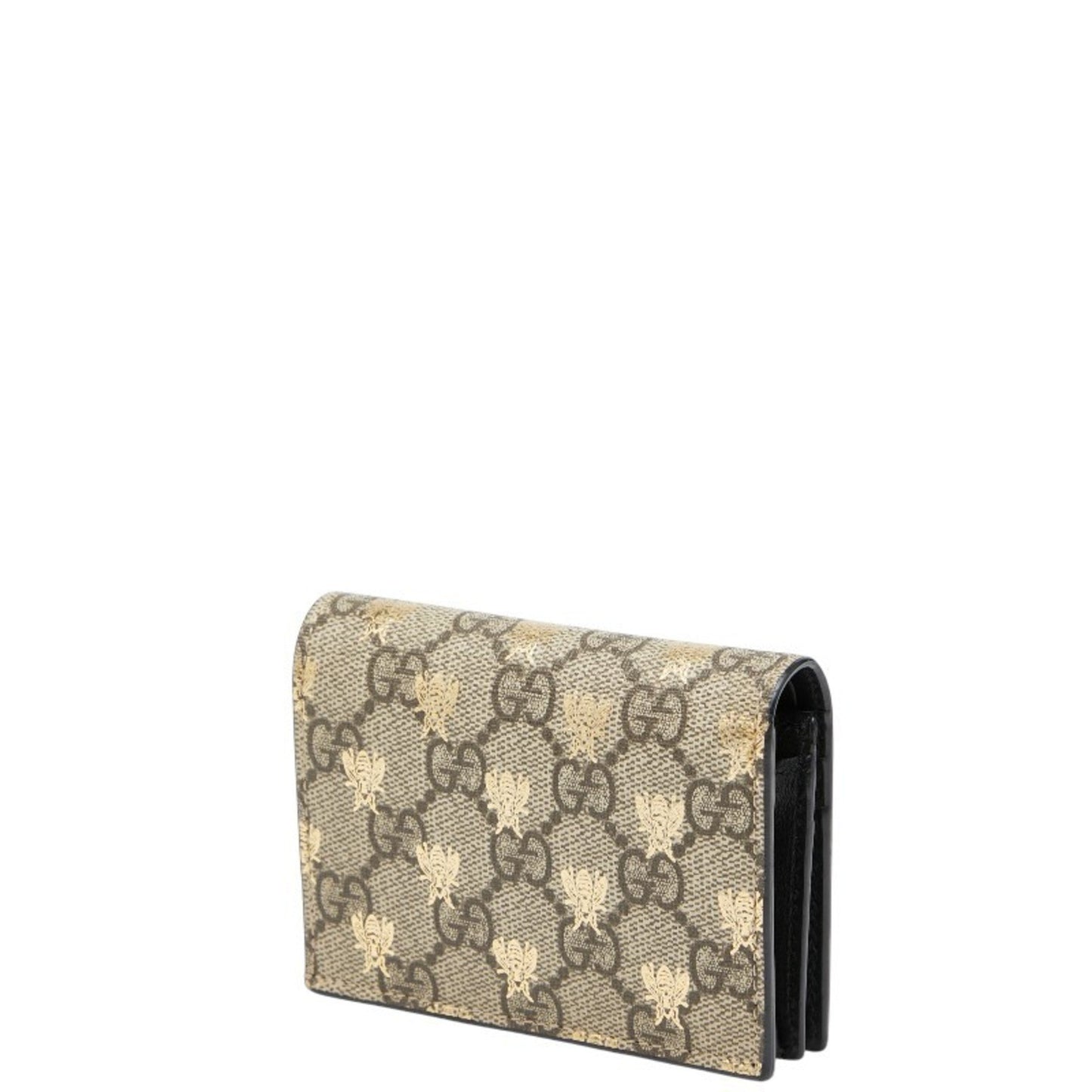 Gucci Bee Print Gg Supreme Bifold Wallet 508757 Beige Brown Gold