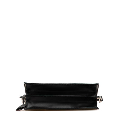 Prada Stitched Rim Handbag Shoulder Bag Br5138 Black Leather