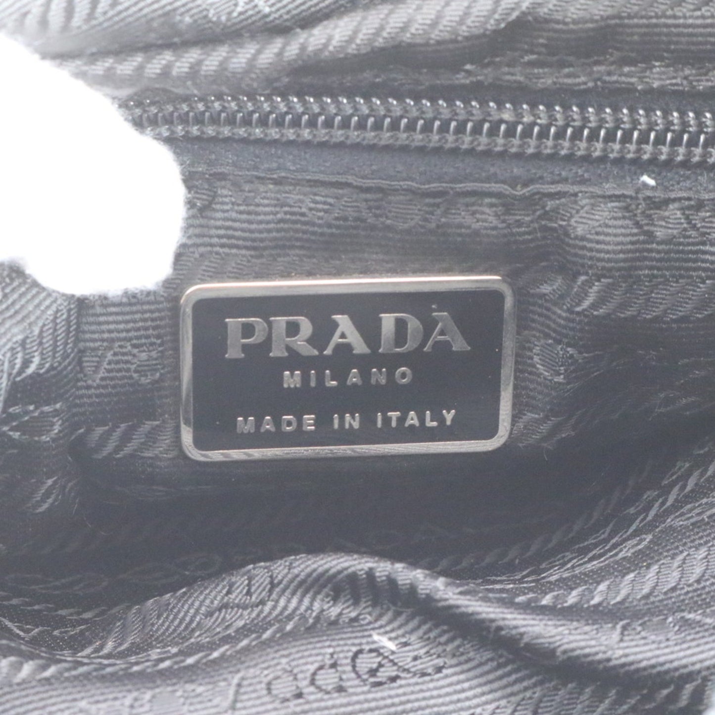 Prada Tessuto Nylon Triangle Logo Tote Bag Shoulder Black