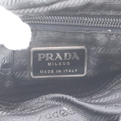 Prada Tessuto Nylon Triangle Logo Tote Bag Shoulder Black