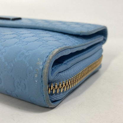 Gucci 449364 Micro Guccissima Round Zip Long Wallet Leather