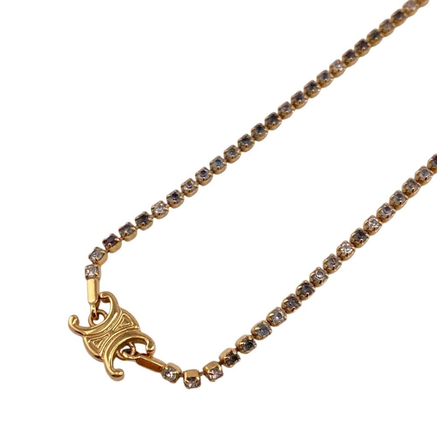Celine Sparkle Triomphe Necklace High Chain Gold