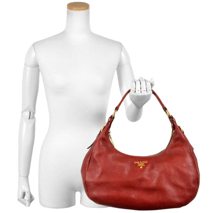 Prada Shoulder Bag Grain Leather Br4311 Red