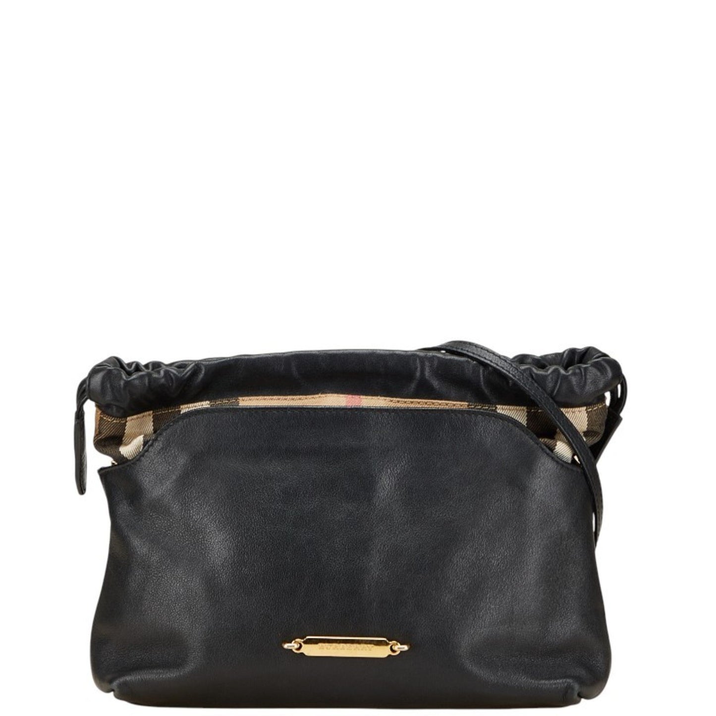 Burberry Nova Check Crossbody Shoulder Bag In Black
