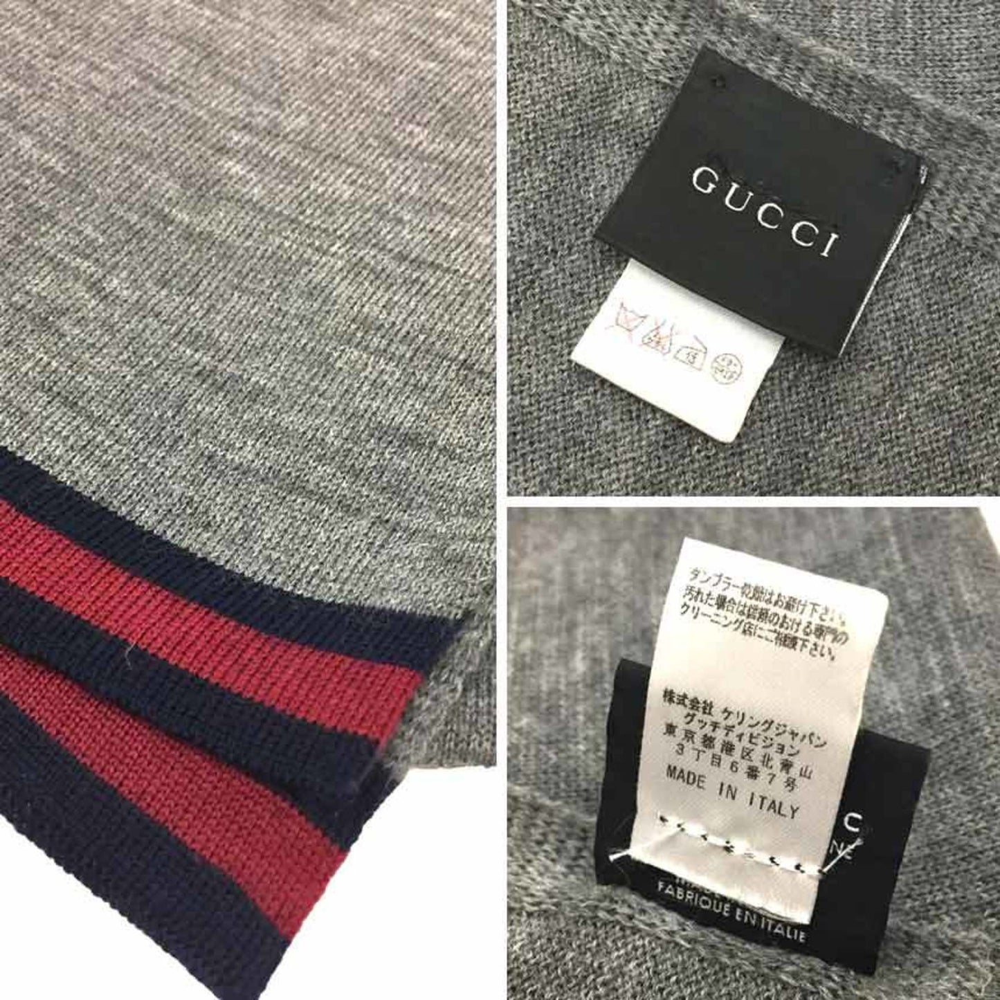 Gucci Gucci Scarf Wool Grey
