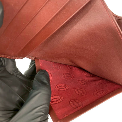 Cartier Must Line Leather Clasp Tri-Fold Wallet