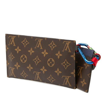 Louis Vuitton Monogram Pacific Ribbon Pouch Clutch Bag M63045 Brown Leather
