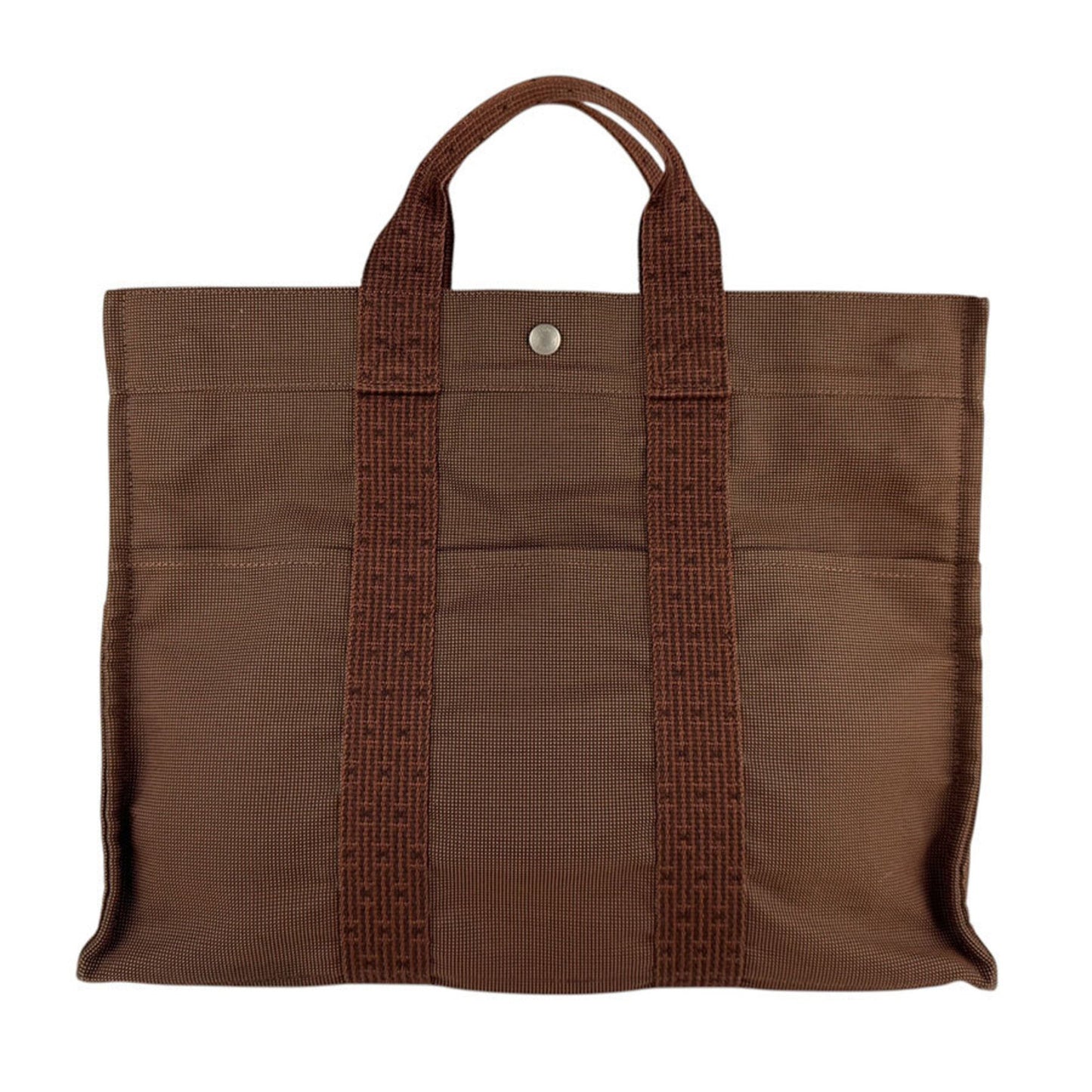 Hermes Herms Air Line Mm Handbag In Brown Nylon Canvas