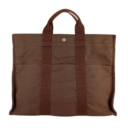 Hermes Herms Air Line Mm Handbag In Brown Nylon Canvas