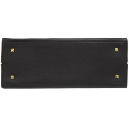 Salvatore Ferragamo Gancini Dy-21 8791 Leather Black Handbag 1410Salvatore