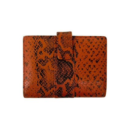 Yves Saint Laurent Logo Embossed Leather Bifold Wallet Orange Black 29891