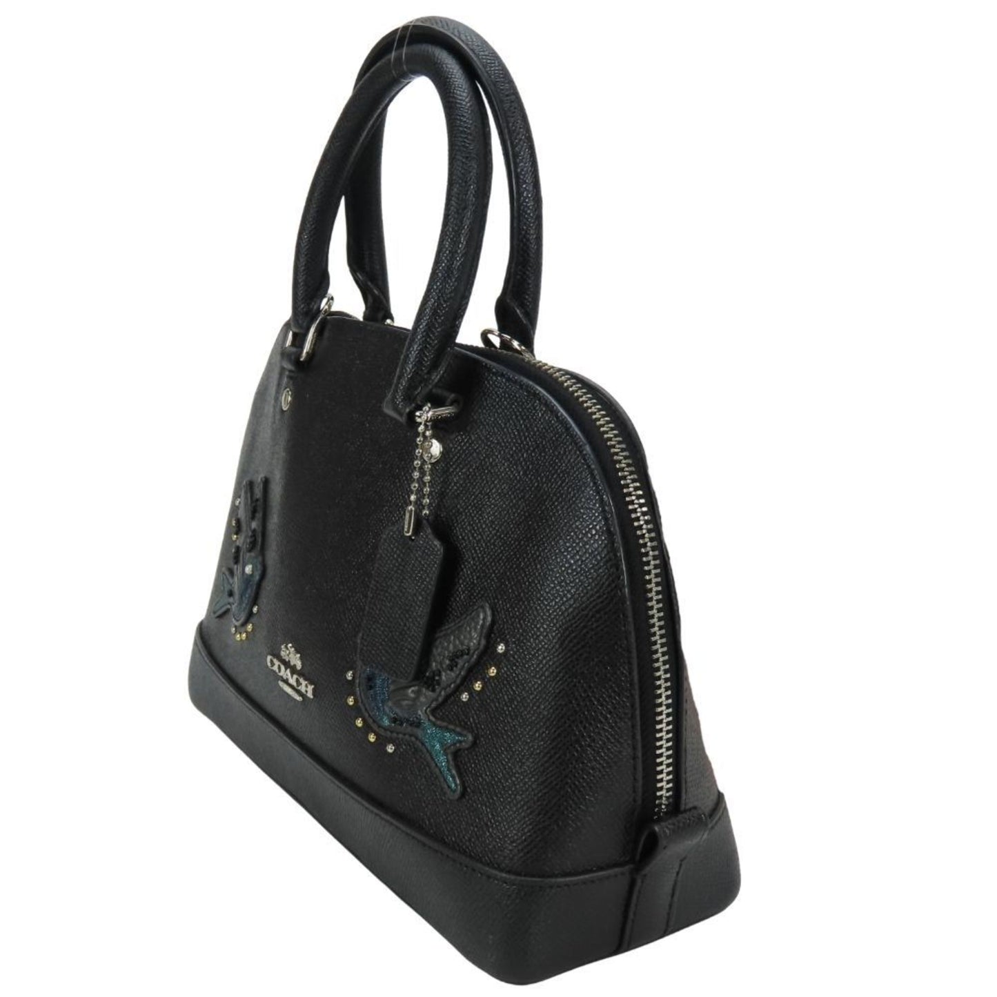 Coach Mini Sierra Satchel Handbag F22254 With Bird Leather Beads And Black Blue Studs