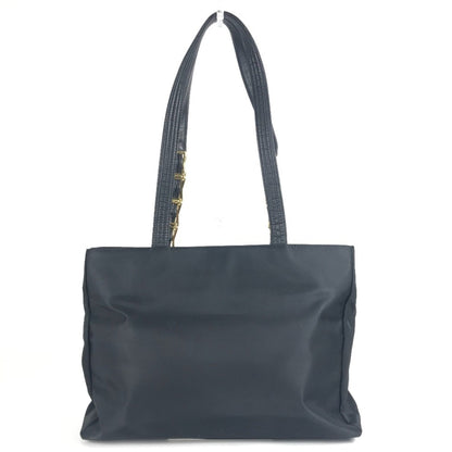 Versace Logo Sunburst Tote Bag With Chain Shoulder In Nylon/Leather