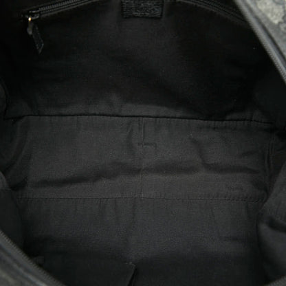 Gucci Gg Canvas Business Bag Handbag 282529 Gray Black Leather