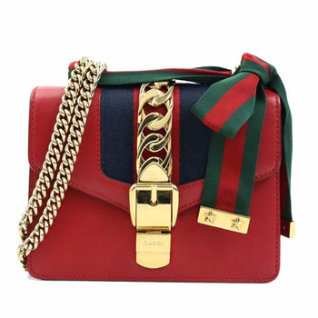 Gucci Shoulder Bag Sylvie Leather Red