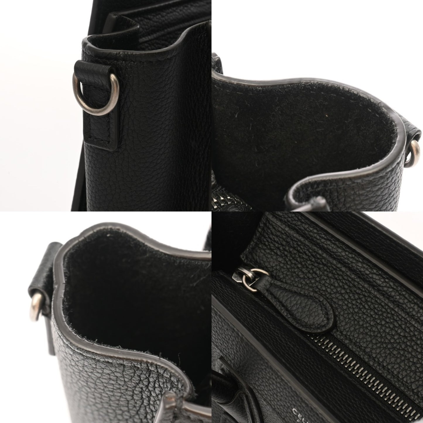 Celine Luggage Nano 2-Way Black 189243 Women'S Drummed Calfskin Handbag