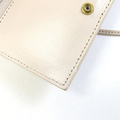 Grace Continental Shoulder Bag Carving Stripes Mobile Wallet Ecru Leather Smartphone