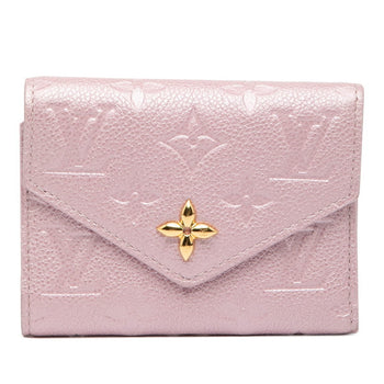 Louis Vuitton Monogram Empreinte Portefeuille Victorine Bifold Wallet M82343 Pink Leather