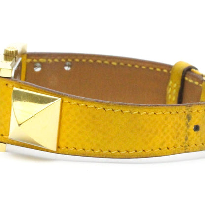 Hermes Medor Gold Plated Leather Quartz