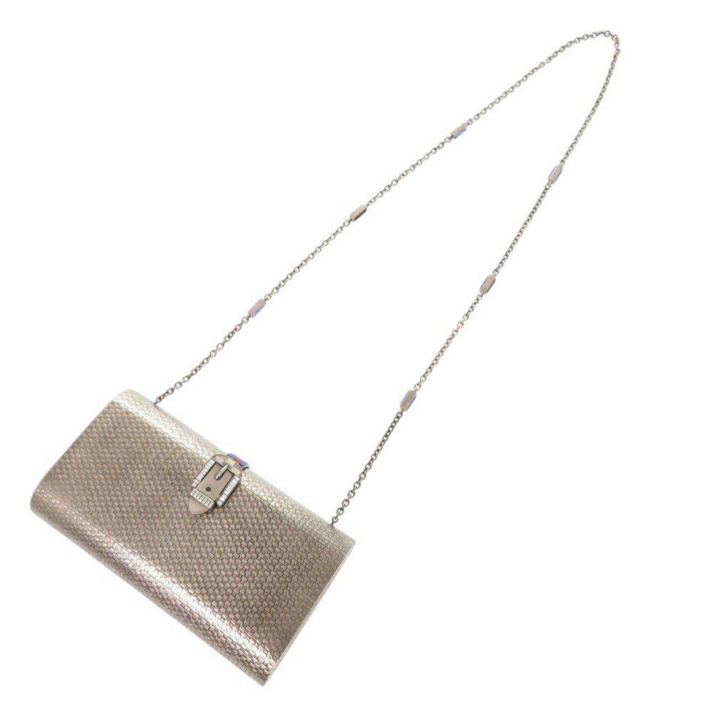 Gucci 725758 Metal Crystal Silver Chain Shoulder Bag 0347 Gucci