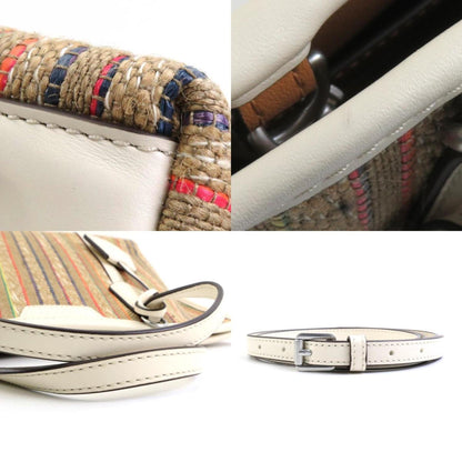 Tory Burch Handbag Shoulder Bag Raffia Leather Multicolor