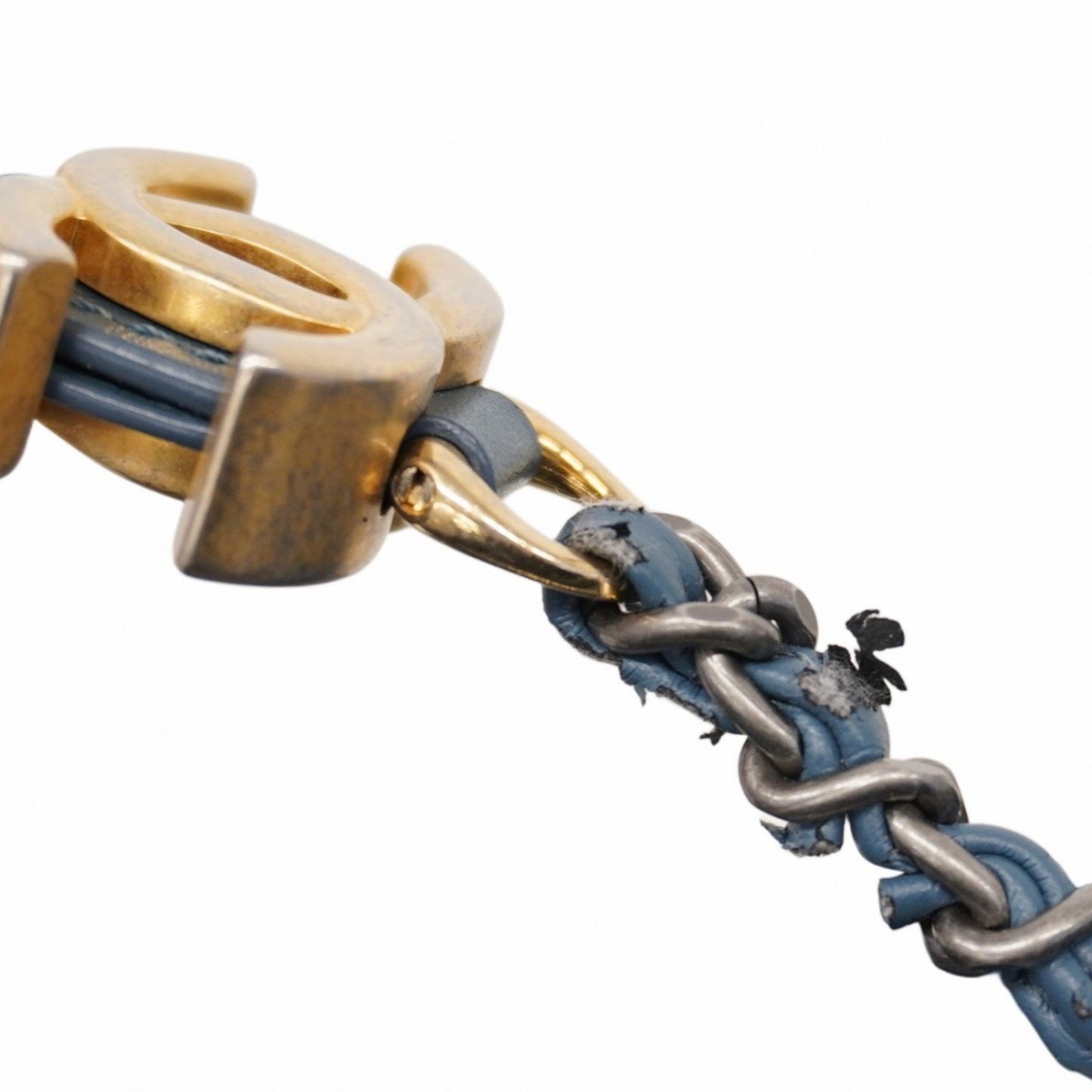 Chanel Shoulder Bag Chain Gabriel Calfskin Blue Gold