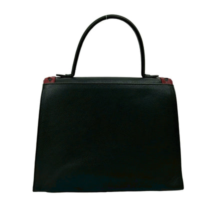 Yves Saint Laurent Ysl Logo Cutout Perforated Leather Handbag In Black