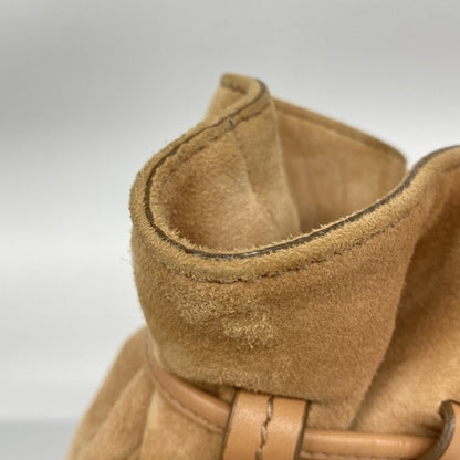 Salvatore Ferragamo Gancini Shoulder Bag In Beige Suede