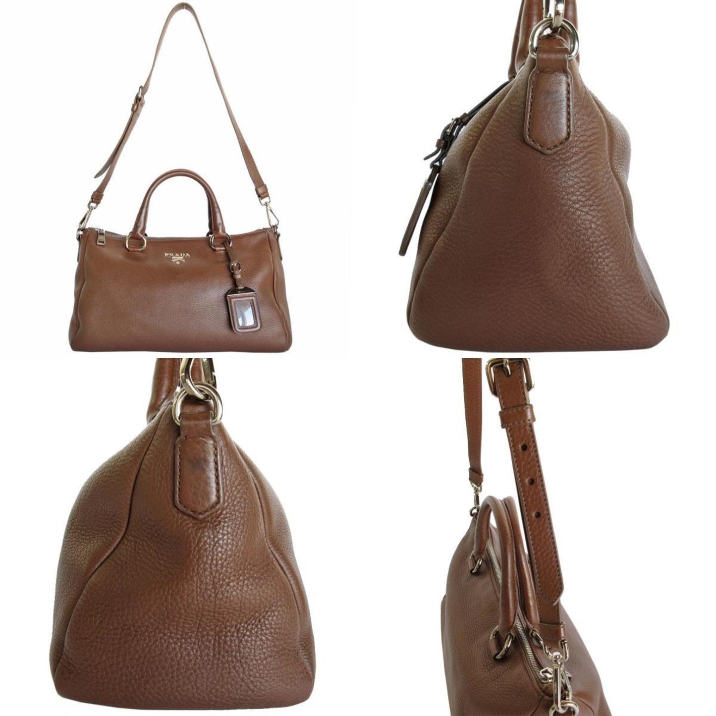 Prada Prada Handbag Shoulder Bag Leather Brown
