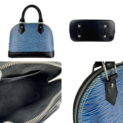 Louis Vuitton Alma Bb Handbag In Epi Denim And Leather