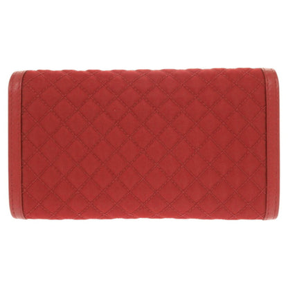 Like New Prada 1M1437 Nylon And Leather Red Shoulder Wallet