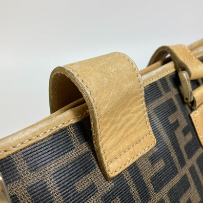 Fendi Zucca Pattern Bucket Tote Bag In Pvc And Leather