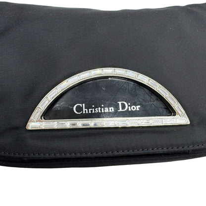 Christian Dior Maris Pearl Nylon Handbag In Black