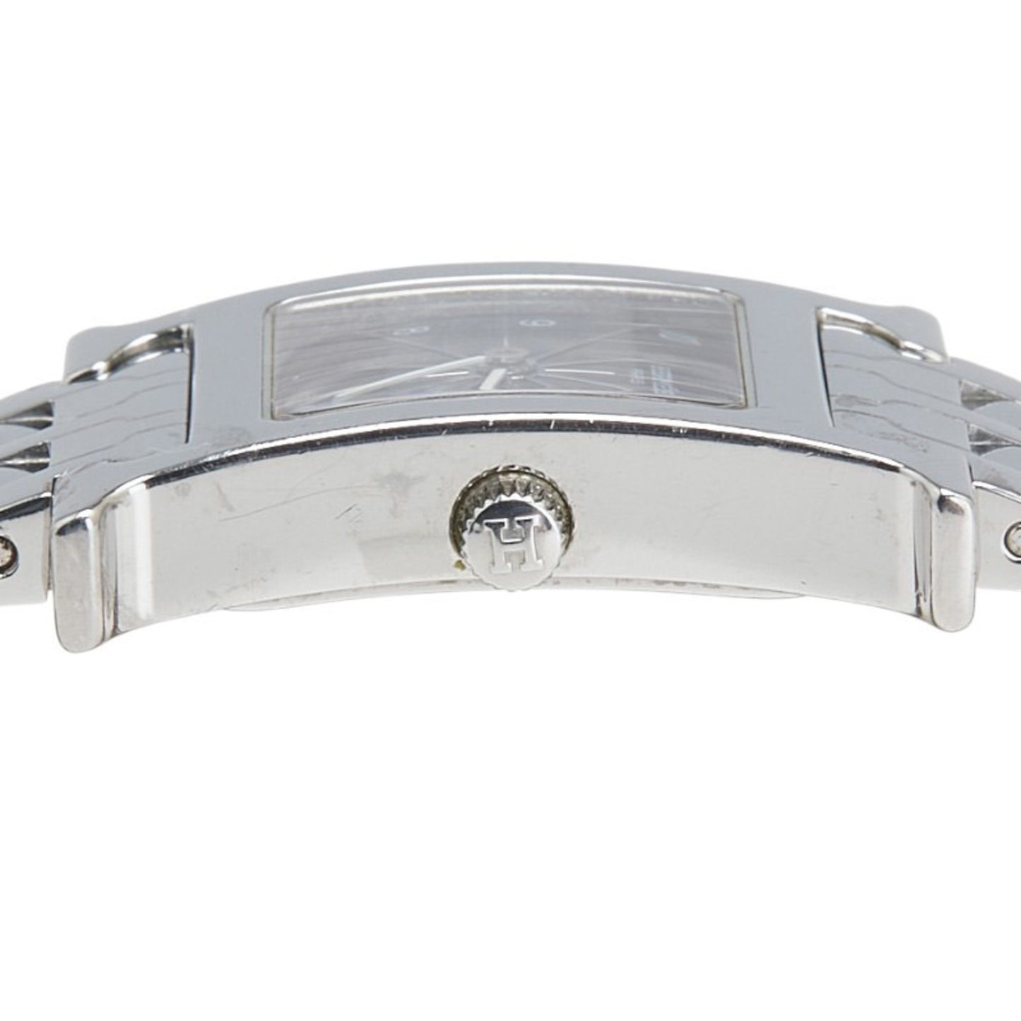 Herms H Watch Hh1.210 Quartz With Black Dial And Stainless Steel