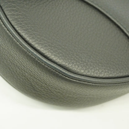 Christian Dior Shoulder Bag Saddle Leather Black