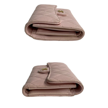 Chanel Matelass Leather Caviar Bifold Wallet With Coco Mark