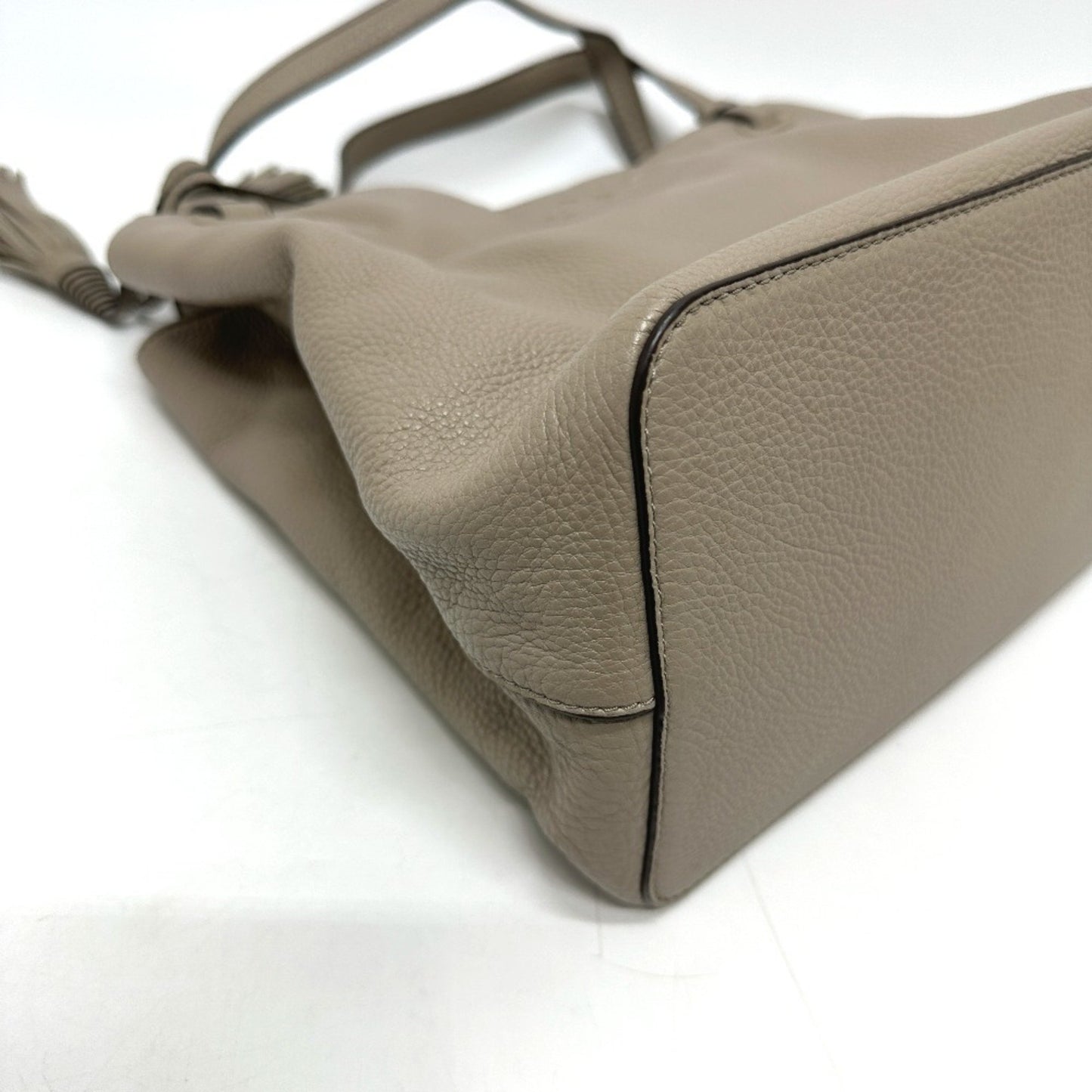 Tory Burch Logo Tote Bag Handbag Shoulder Leather