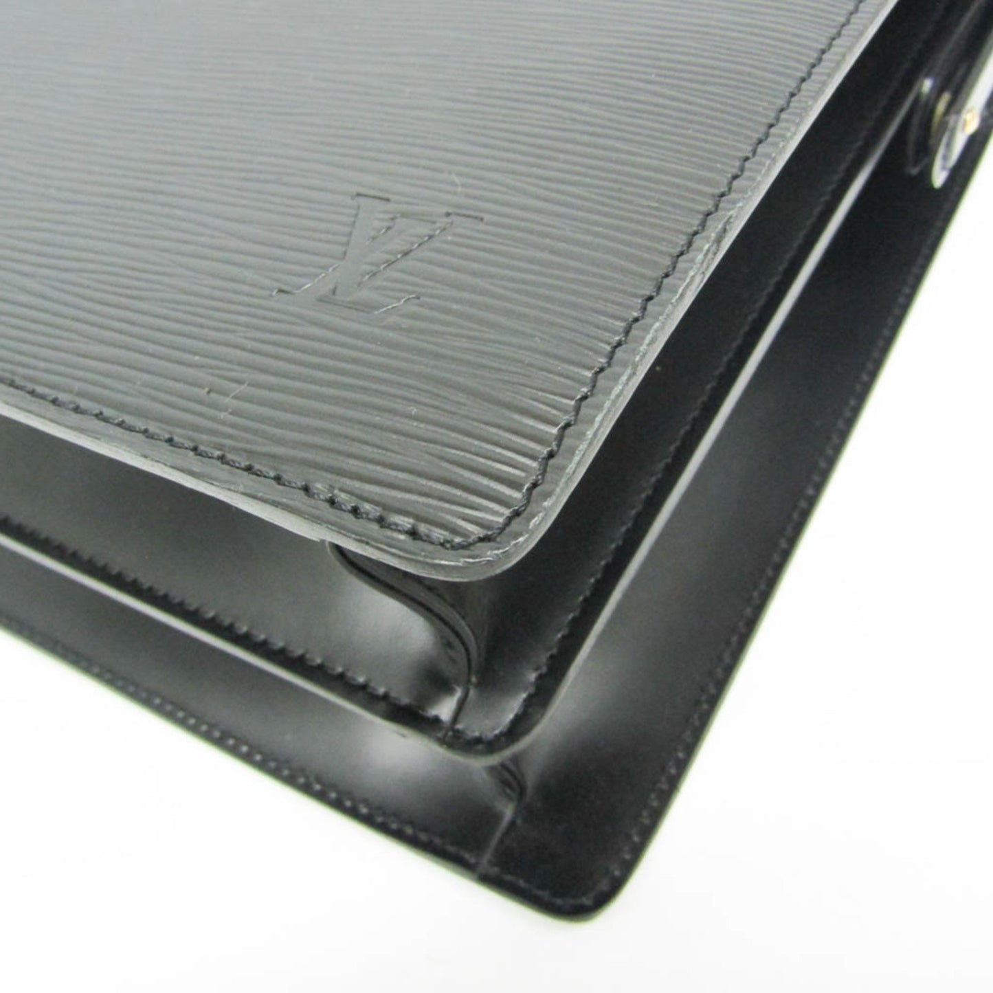Louis Vuitton Epi Serviette Fermoir M54352 Men'S Briefcase Black