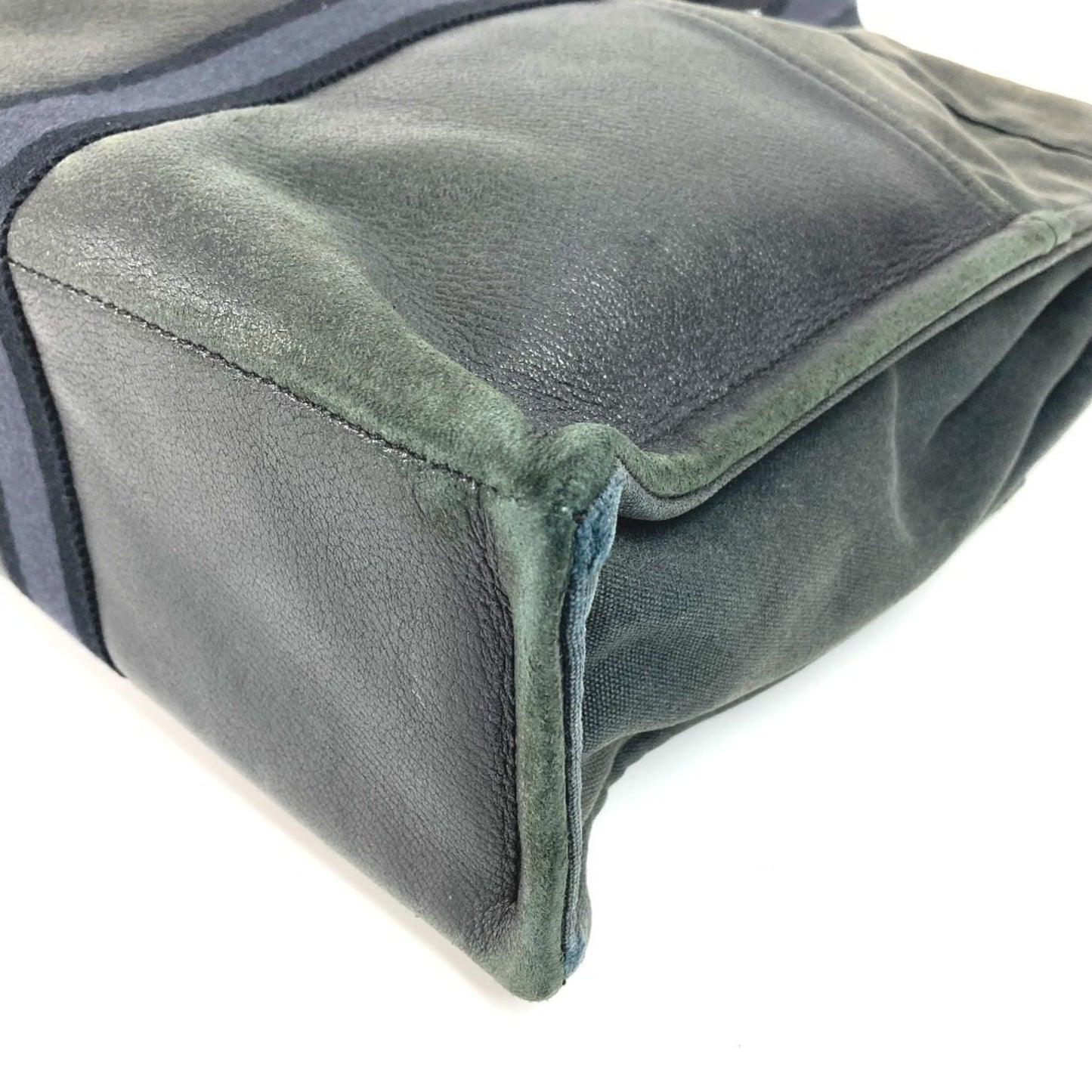 Hermes Herms Half Leather Foule Mm Tote Bag Handbag Canvas