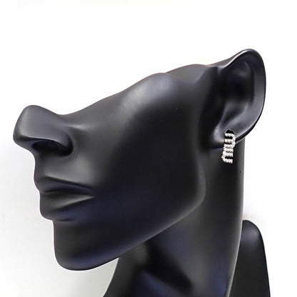 Miu Miu Miu Crystal-Studded Metal Earrings For Women