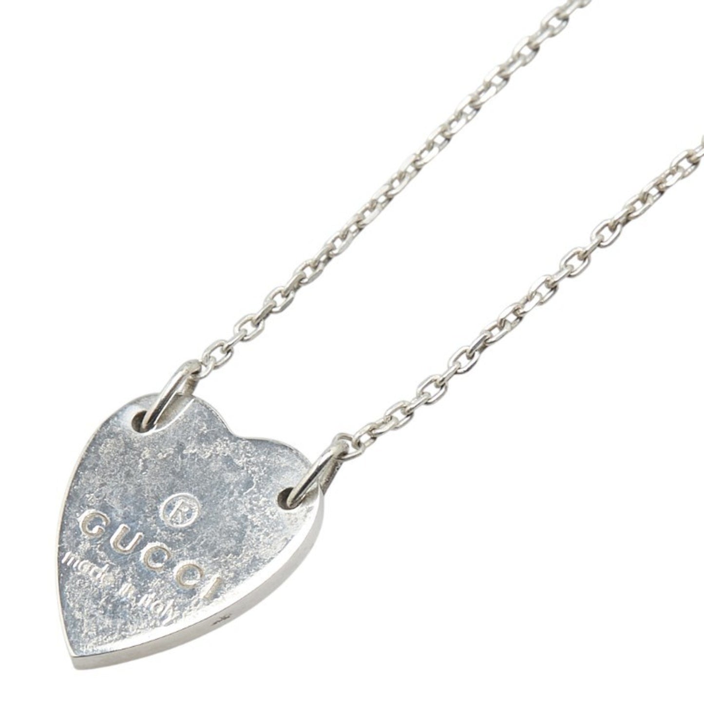 Gucci Heart Plate Necklace In Sv925 Silver