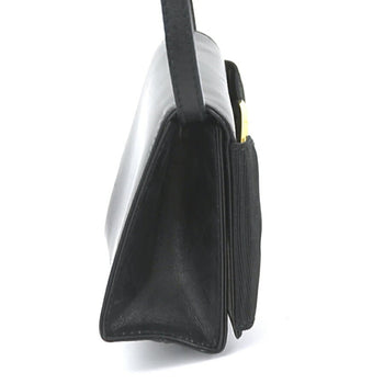 Salvatore Ferragamo Shoulder Bag Vara Leather Black Gold