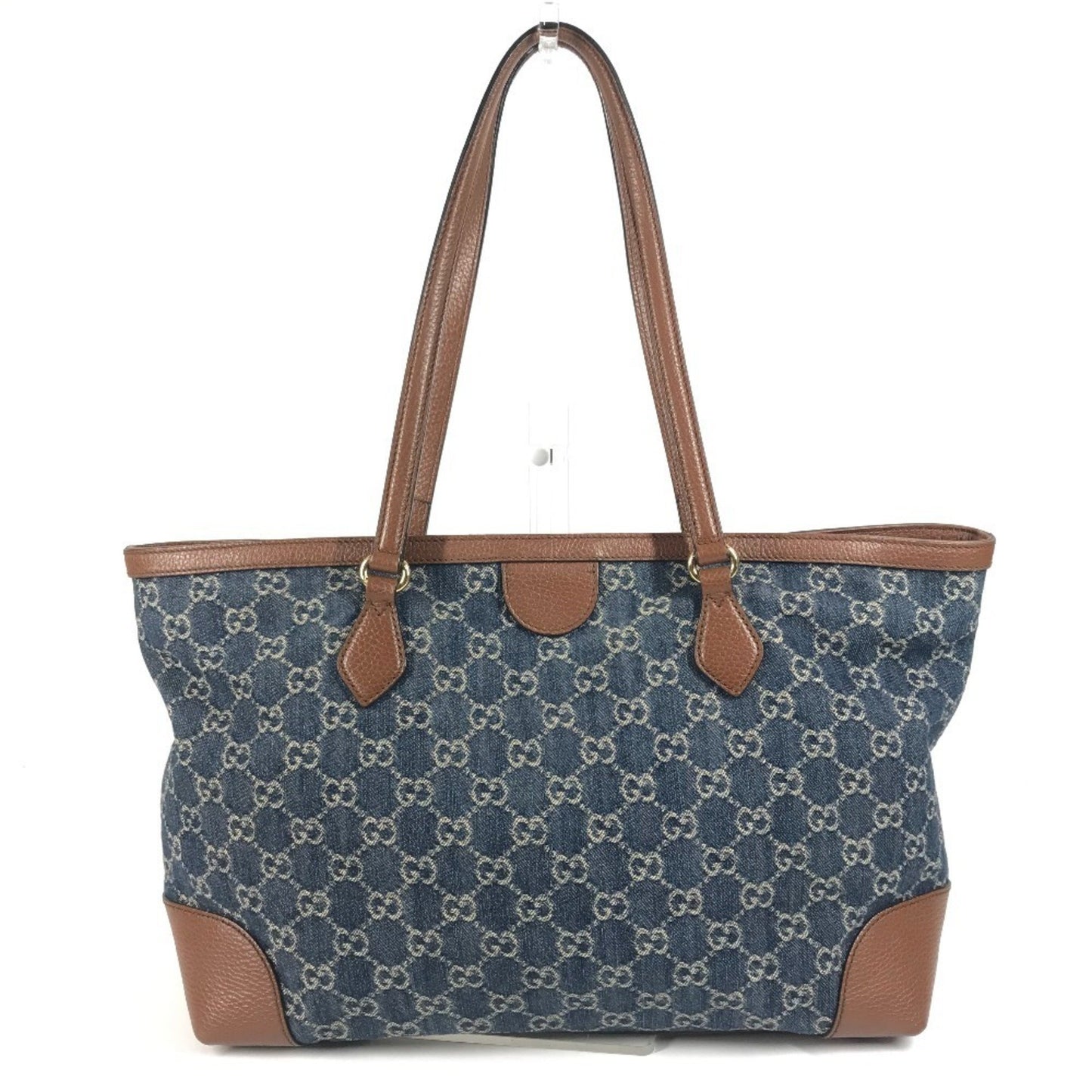 Gucci 631685 Denim Overture Ophidia Gg Medium Tote Bag Shoulder In And Leather