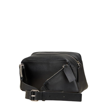 Valentino V Logo Body Bag/Waist Bag In Black Leather