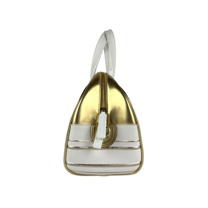 Christian Dior Vibe Medium Handbag Shoulder Bag In White And Gold